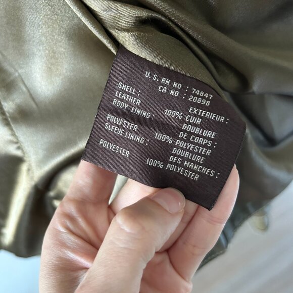 Marc New York Olive Green Zip Up Genuine Leather Jacket - Picture 5 of 5